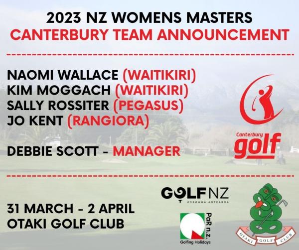 2023 nz womens masters canterbury team announcement
