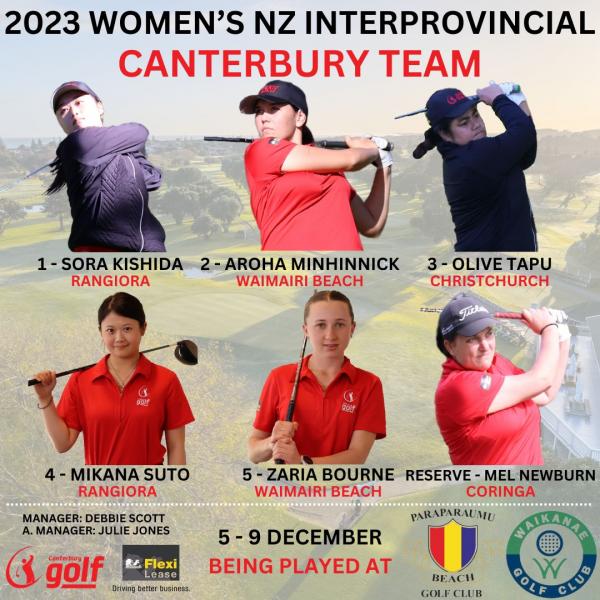 2023 WOMENS NZ INTERPROVINCIAL CANTERBURY TEAM