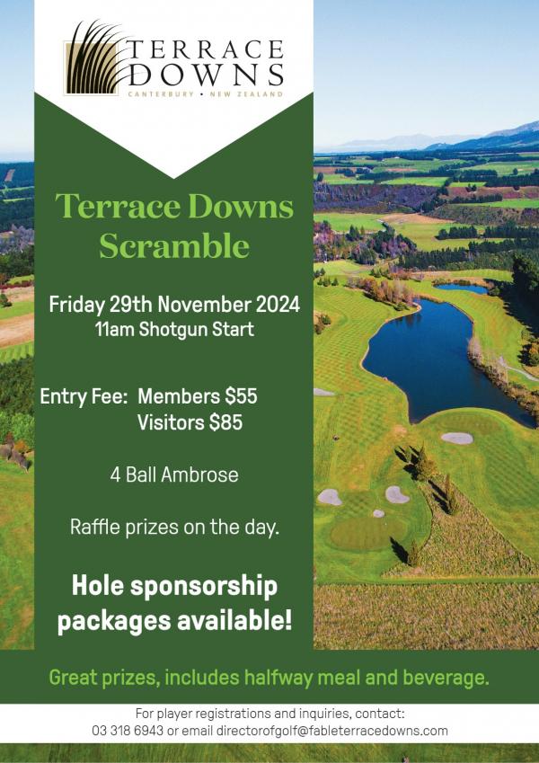 Terrace Downs scramble event poster